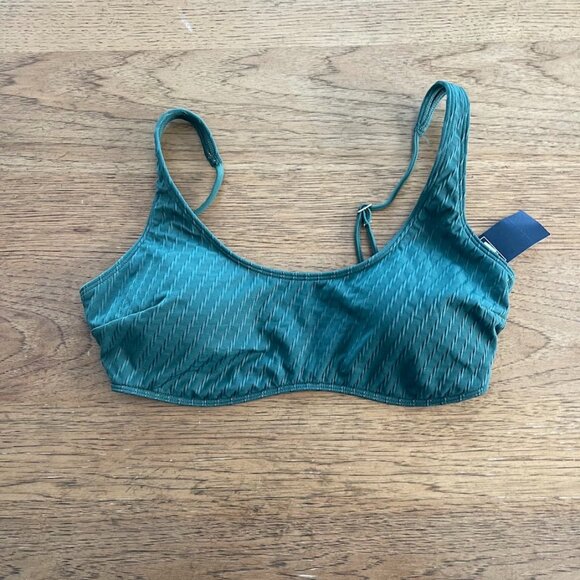 Abercrombie & Fitch Green MEDIUM Padded Pullover Bralette Bikini Swim Top NWT - Picture 1 of 2